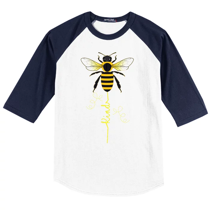 Be Kind Cute Bee Graphic Funny Inspirational Teacher Baseball Sleeve Shirt