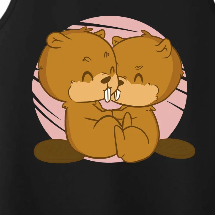 Beavers Kissing Cute Gift Performance Tank