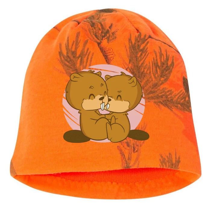 Beavers Kissing Cute Gift Kati - Camo Knit Beanie