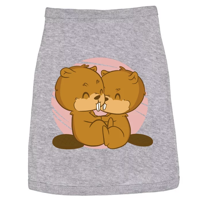 Beavers Kissing Cute Gift Doggie Tank