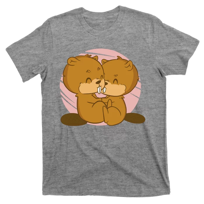 Beavers Kissing Cute Gift T-Shirt