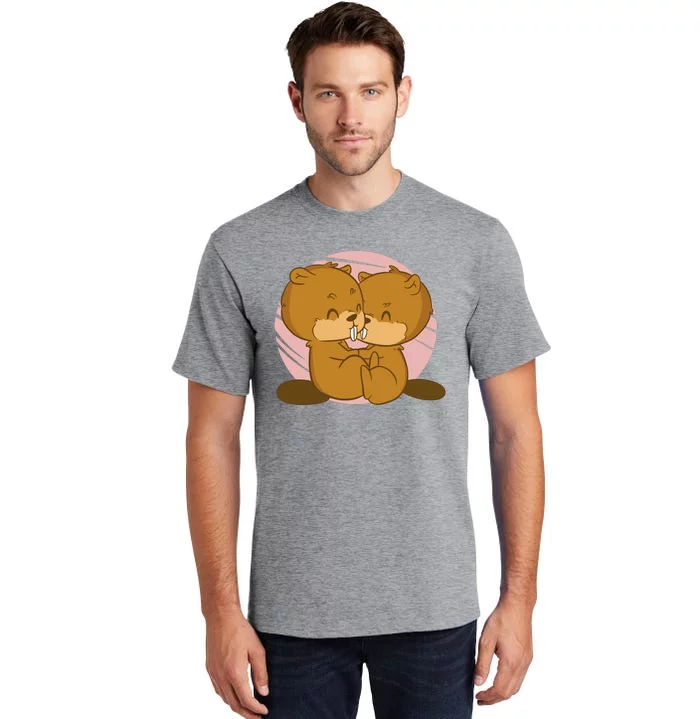 Beavers Kissing Cute Gift Tall T-Shirt