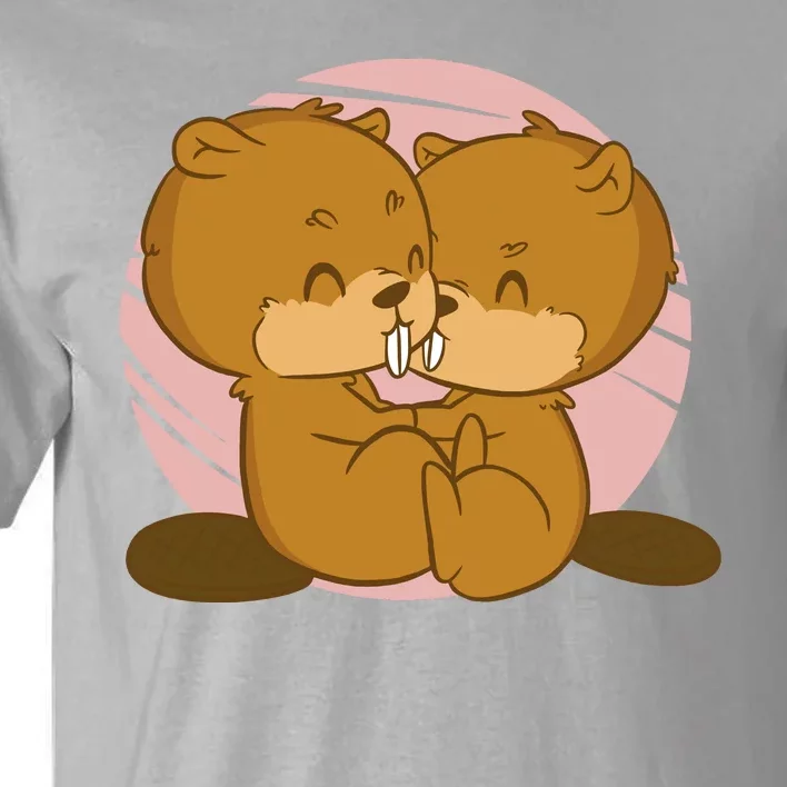 Beavers Kissing Cute Gift Tall T-Shirt