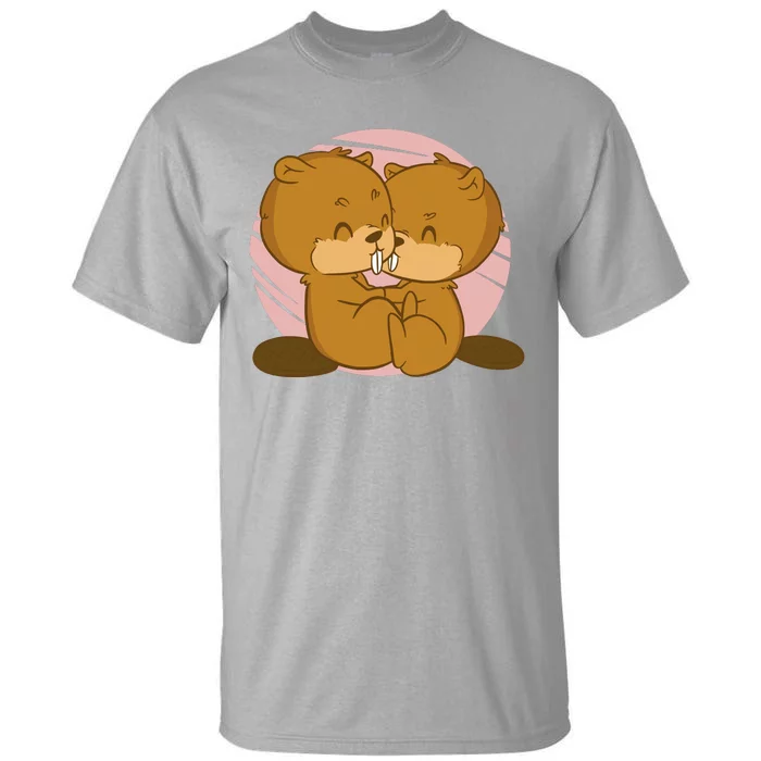 Beavers Kissing Cute Gift Tall T-Shirt