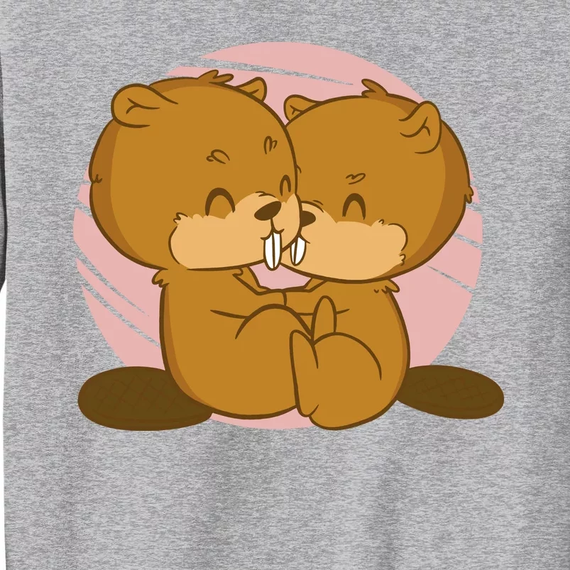 Beavers Kissing Cute Gift Tall Sweatshirt