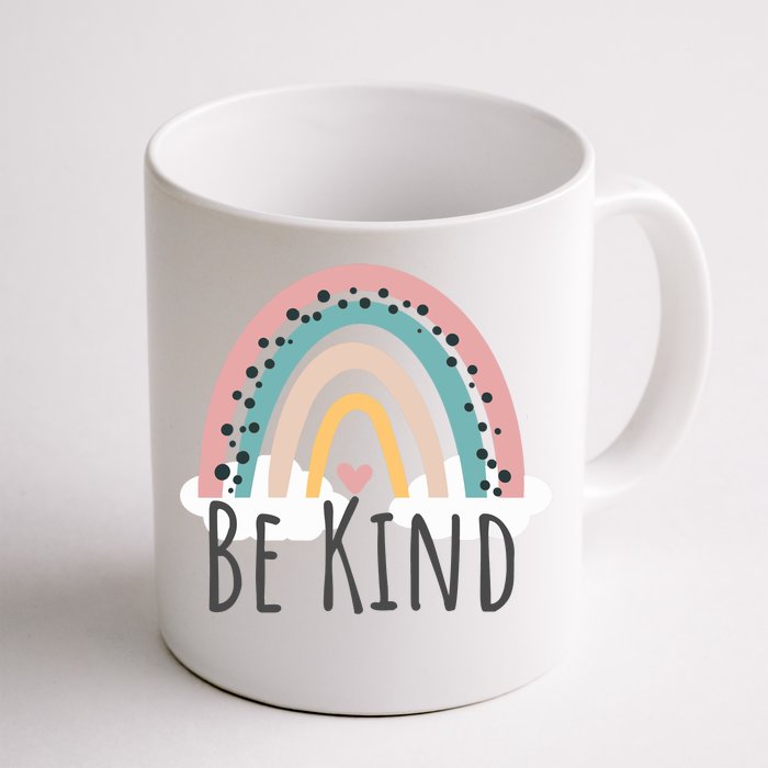 Be Kind Cute Rainbow Positive Quotes Inspirational Front & Back Coffee Mug