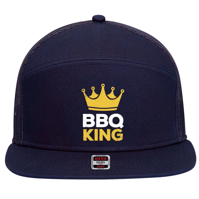 Bbq King Chef Dad Meaningful Gift 7 Panel Mesh Trucker Snapback Hat