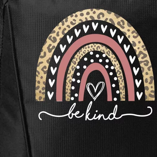 Be Kind Cute Leopard Rainbow City Backpack