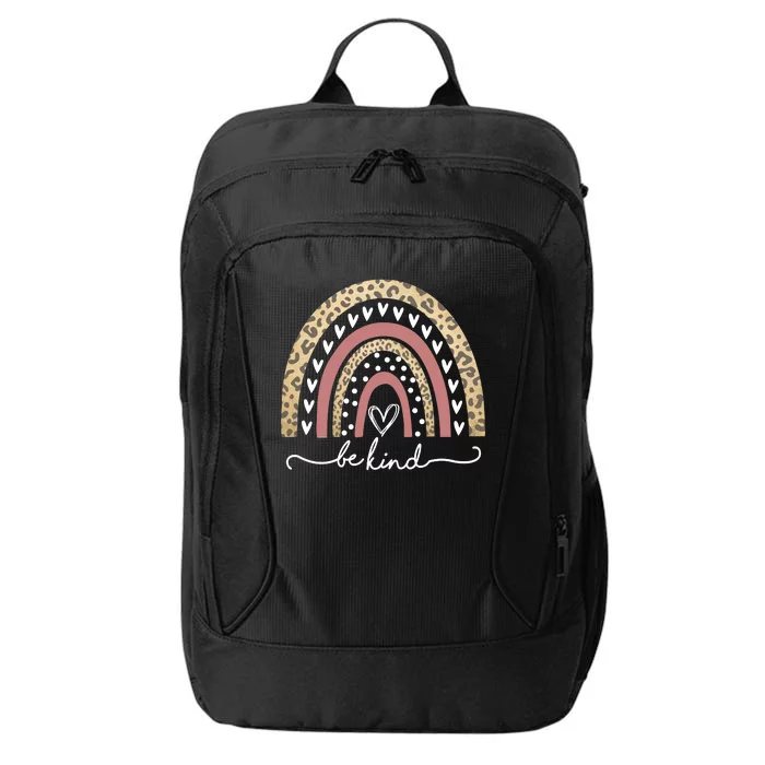 Be Kind Cute Leopard Rainbow City Backpack