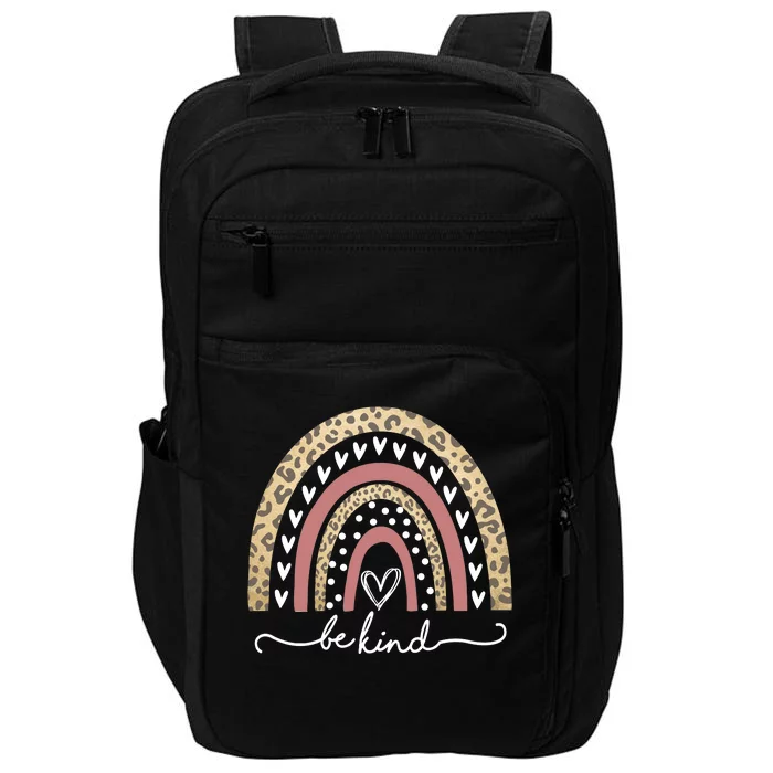 Be Kind Cute Leopard Rainbow Impact Tech Backpack