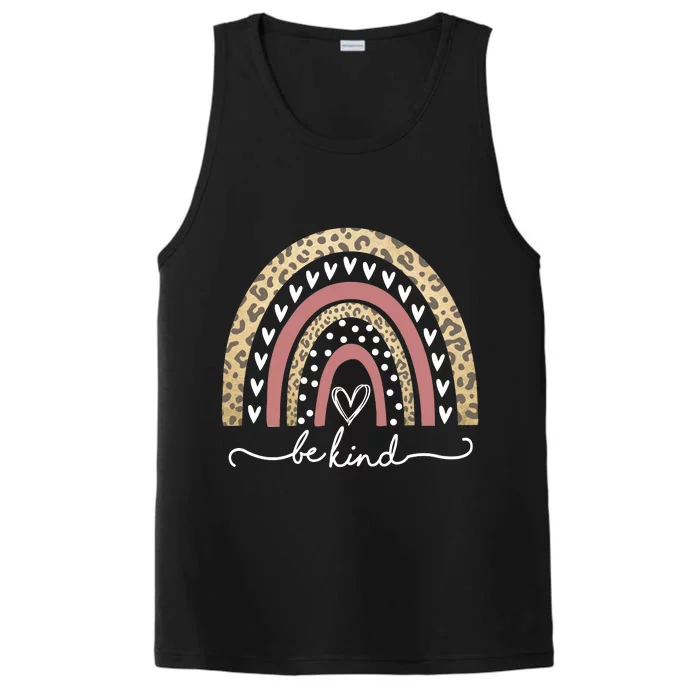 Be Kind Cute Leopard Rainbow Performance Tank