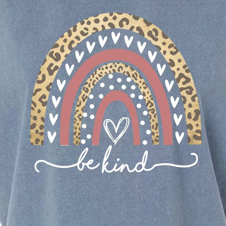 Be Kind Cute Leopard Rainbow Garment-Dyed Women's Muscle Tee