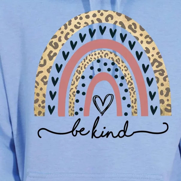 Be Kind Cute Leopard Rainbow Unisex Surf Hoodie