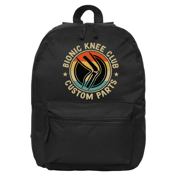 Bionic Knee Club Custom Parts Bones Funny Knee Replacement 16 in Basic Backpack