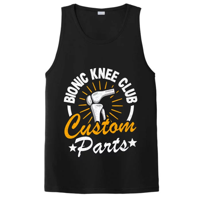 Bionic Knee Club Custom Parts Surgery Funny Knee Replacet Gift Performance Tank