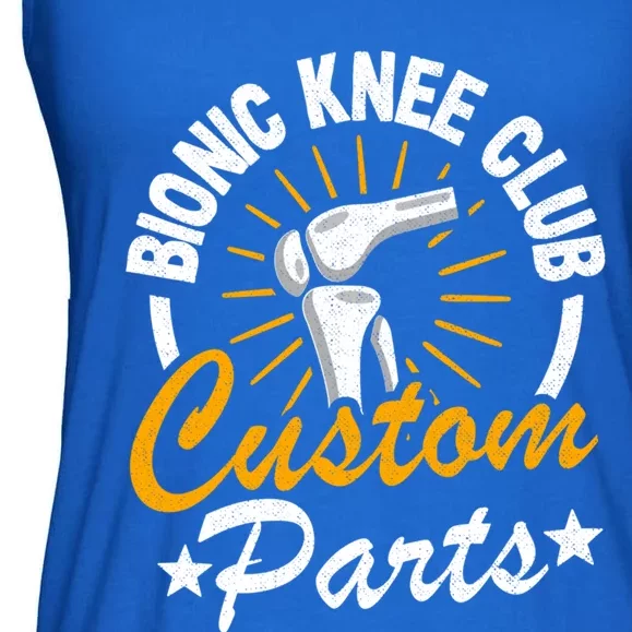 Bionic Knee Club Custom Parts Surgery Funny Knee Replacet Gift Ladies Essential Flowy Tank