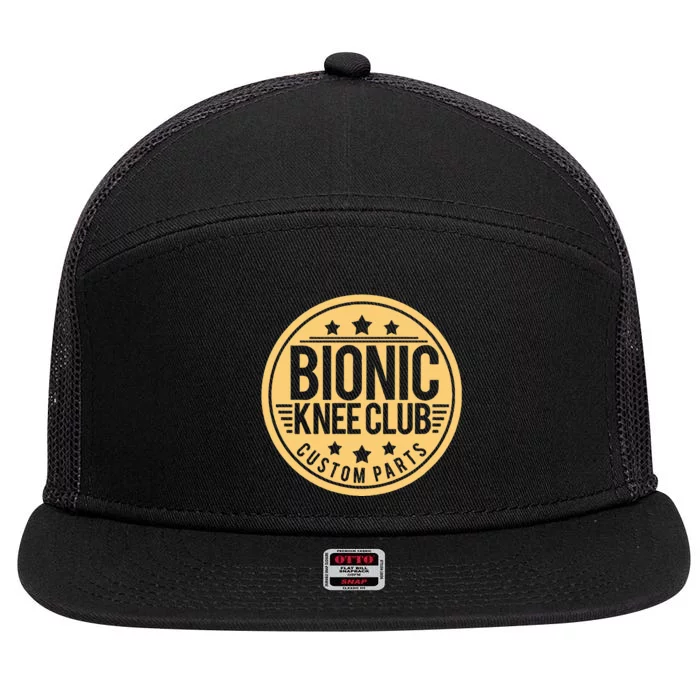 Bionic Knee Club Knee Surgery Knee Replacement Recovery 7 Panel Mesh Trucker Snapback Hat