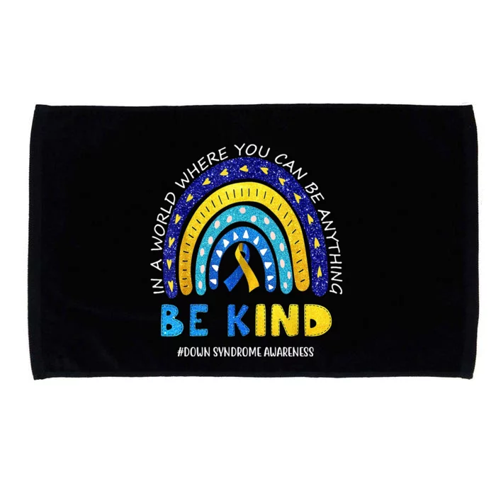 Be Kind Down Syndrome Awareness Rainbow Microfiber Hand Towel