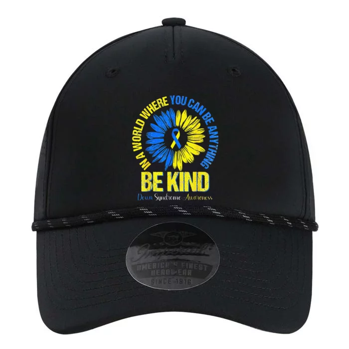 Be Kind Down Syndrome Awareness Blue And Yellow Performance The Dyno Cap