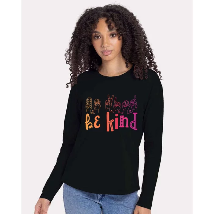 Be Kind Deaf Awareness Cool Gift Sign Language Kindness Matters Gift Womens Cotton Relaxed Long Sleeve T-Shirt