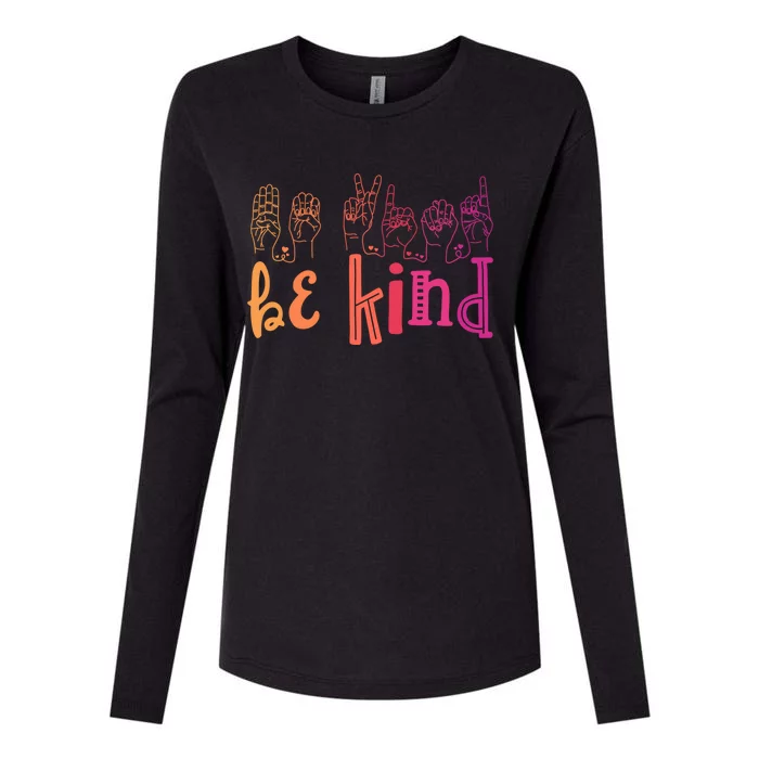 Be Kind Deaf Awareness Cool Gift Sign Language Kindness Matters Gift Womens Cotton Relaxed Long Sleeve T-Shirt