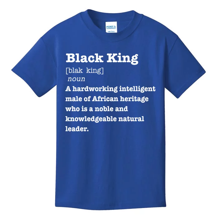 Black King Definition Cool Gift African Pride Melanin Educated Kids T-Shirt