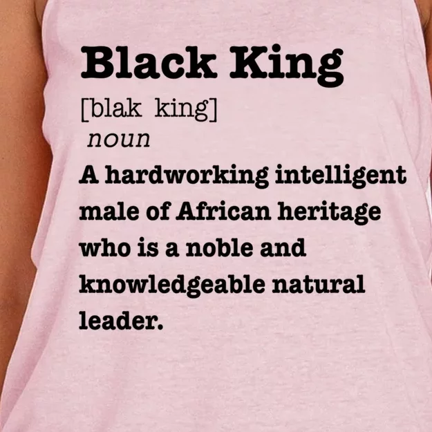 Black King Definition Cool Gift African Pride Melanin Educated Women's Knotted Racerback Tank