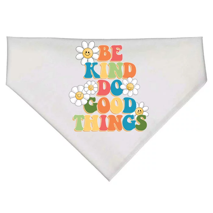 Be Kind Do Good Things Positive Quote USA-Made Doggie Bandana