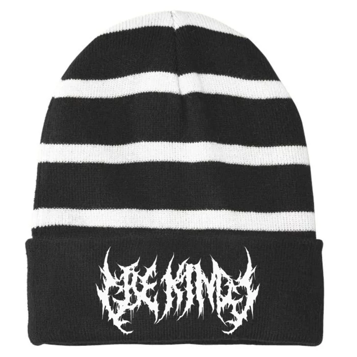 Be Kind. Death Metal Extreme Black Metal Band. Funny Ironic Striped Beanie with Solid Band