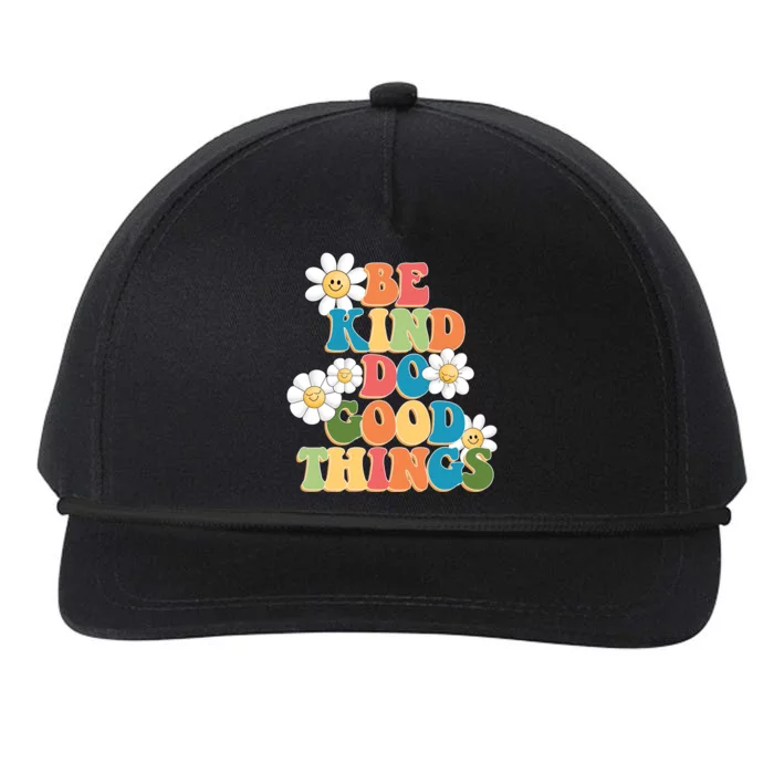 Be Kind Do Good Things Retro Sunflower Snapback Five-Panel Rope Hat