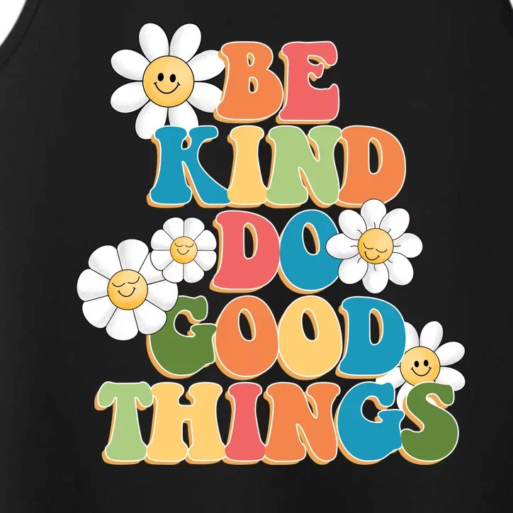 Be Kind Do Good Things Retro Sunflower Performance Tank