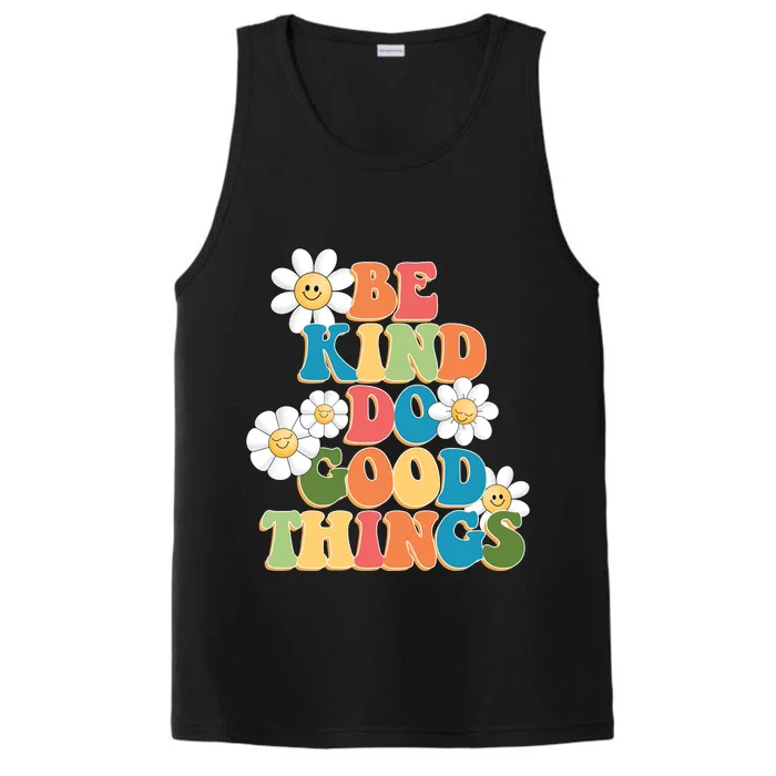 Be Kind Do Good Things Retro Sunflower Performance Tank