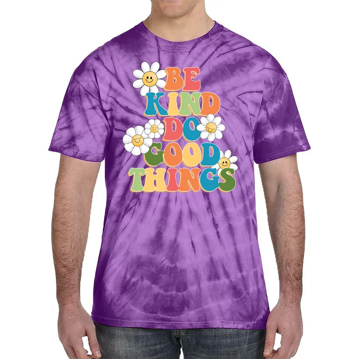 Be Kind Do Good Things Retro Sunflower Tie-Dye T-Shirt