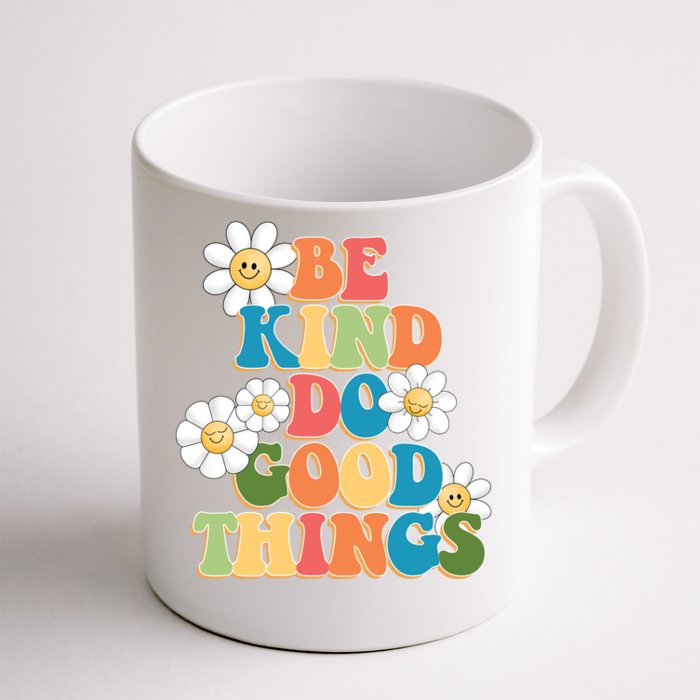 Be Kind Do Good Things Retro Sunflower Front & Back Coffee Mug