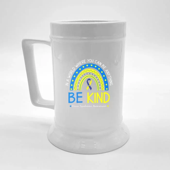 Be Kind Down Syndrome Awareness October Teacher Women Gift Front & Back Beer Stein