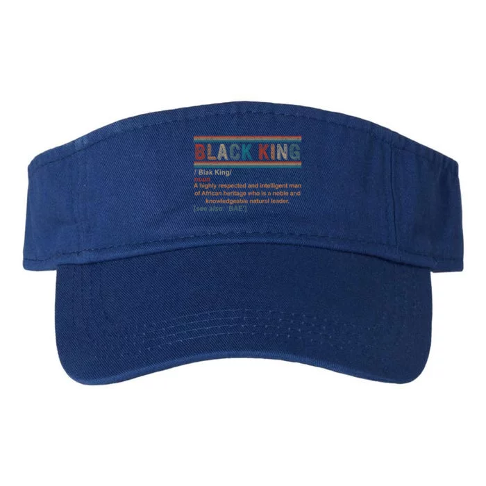 Black King Definition African American Christmas Fathers Day Gift Valucap Bio-Washed Visor