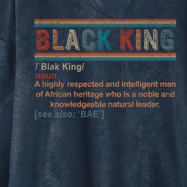 Black King Definition African American Christmas Fathers Day Gift Hooded Wearable Blanket