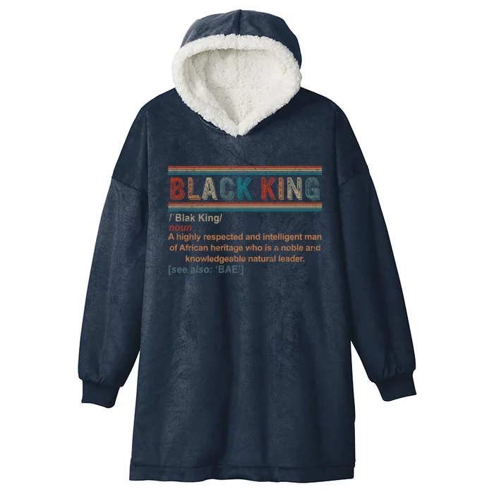 Black King Definition African American Christmas Fathers Day Gift Hooded Wearable Blanket