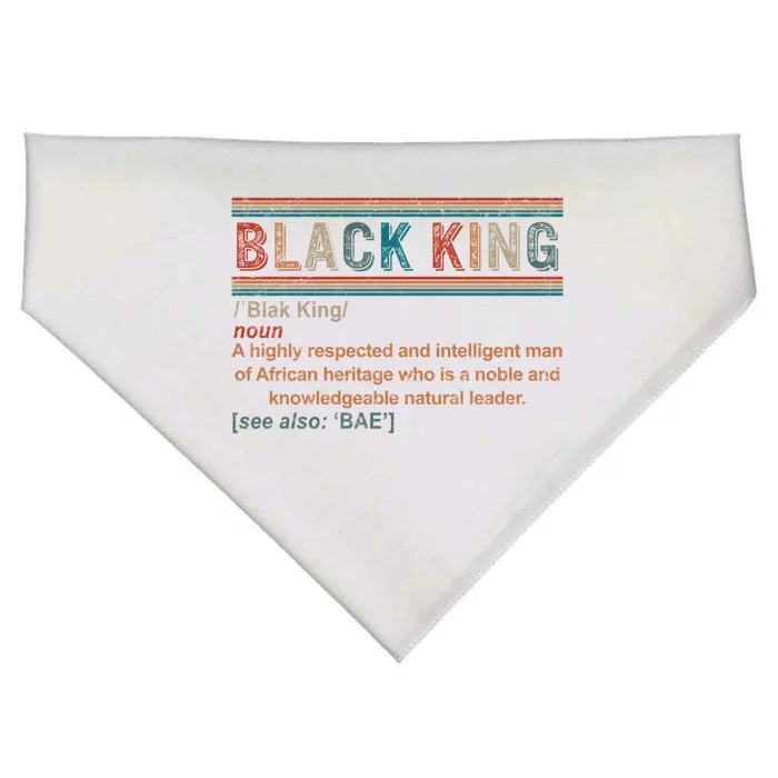 Black King Definition African American Christmas Fathers Day Gift USA-Made Doggie Bandana