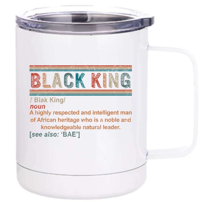 Black King Definition African American Christmas Fathers Day Gift Front & Back 12oz Stainless Steel Tumbler Cup