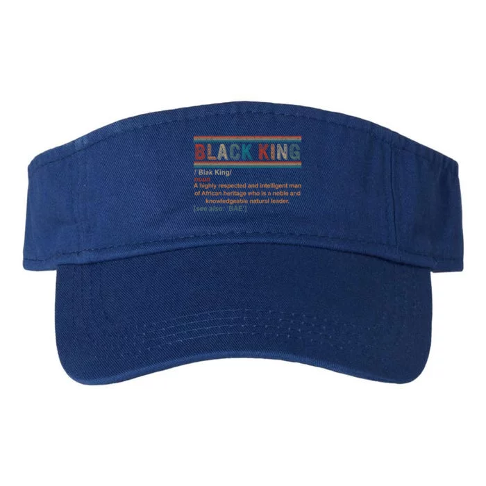 Black King Definition African American Christmas Fathers Day Gift Valucap Bio-Washed Visor