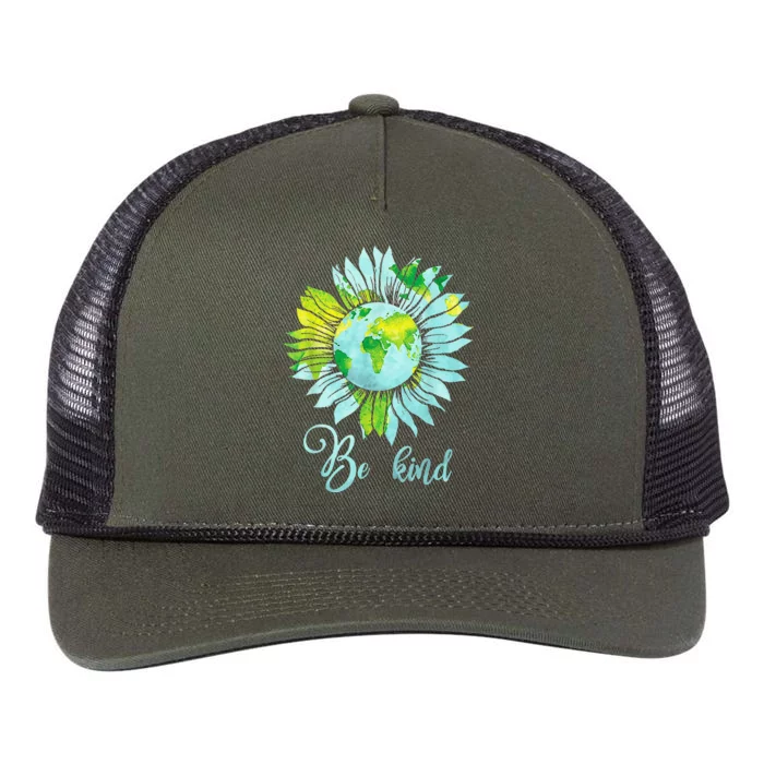 Be Kind Daisy Earth Hippie Flower Child Retro Rope Trucker Hat Cap