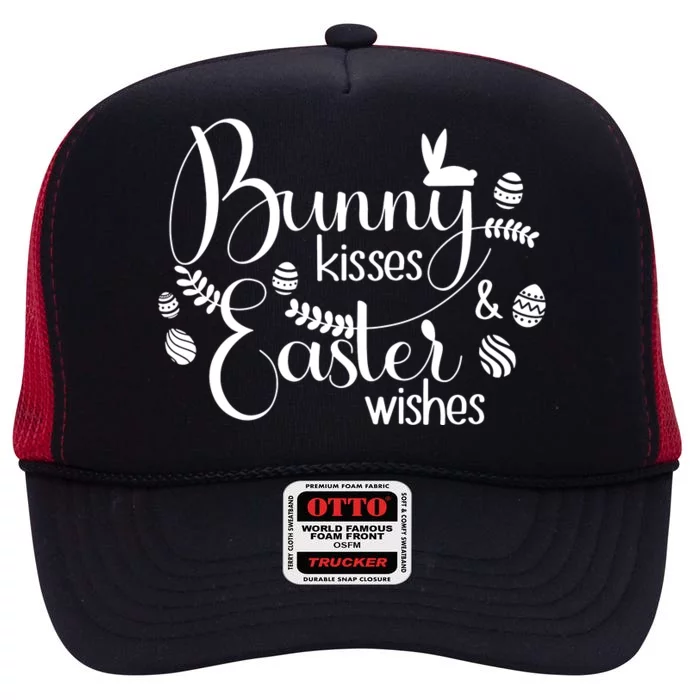 Bunny Kisses Easter Wishes High Crown Mesh Trucker Hat