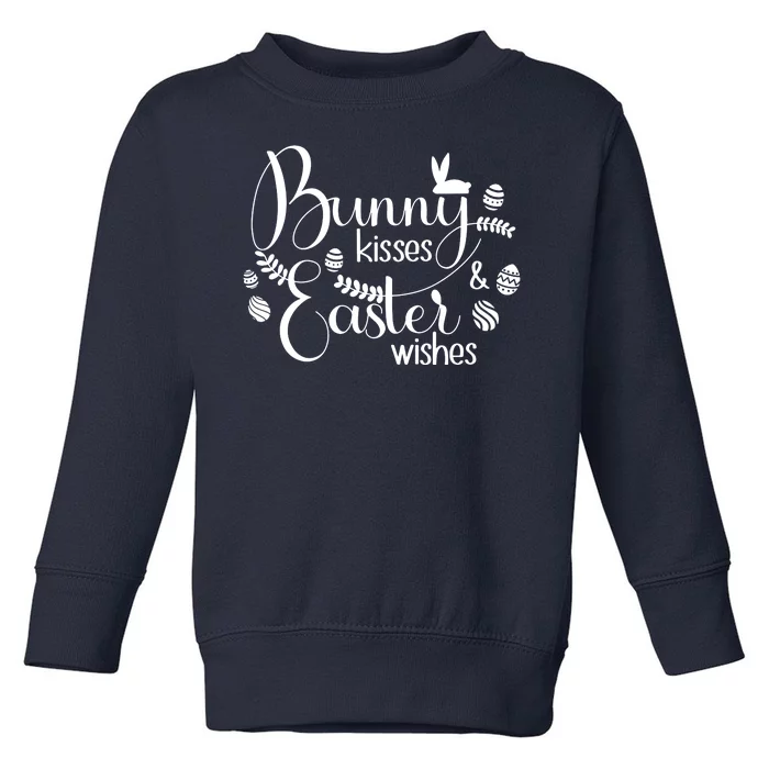 Bunny Kisses Easter Wishes Toddler Sweatshirt