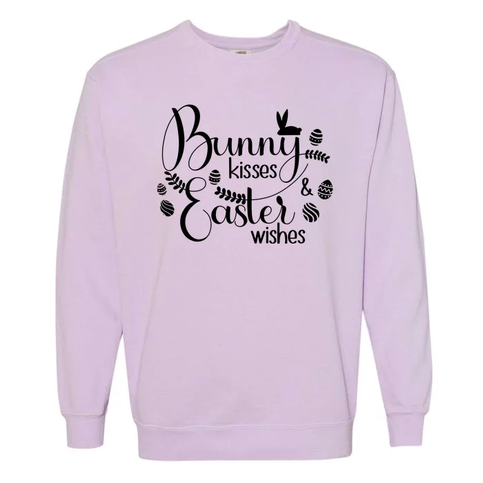 Bunny Kisses Easter Wishes Garment-Dyed Sweatshirt