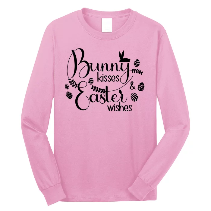 Bunny Kisses Easter Wishes Long Sleeve Shirt