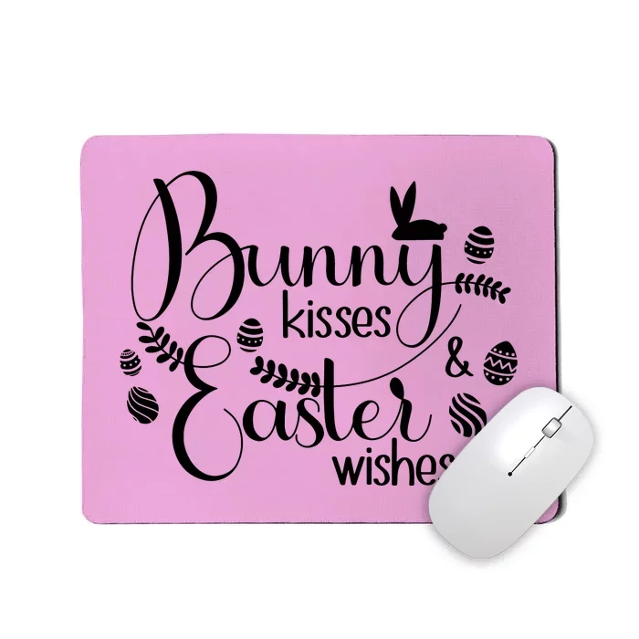 Bunny Kisses Easter Wishes Mousepad