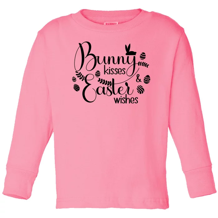 Bunny Kisses Easter Wishes Toddler Long Sleeve Shirt