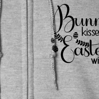 Bunny Kisses Easter Wishes Full Zip Hoodie