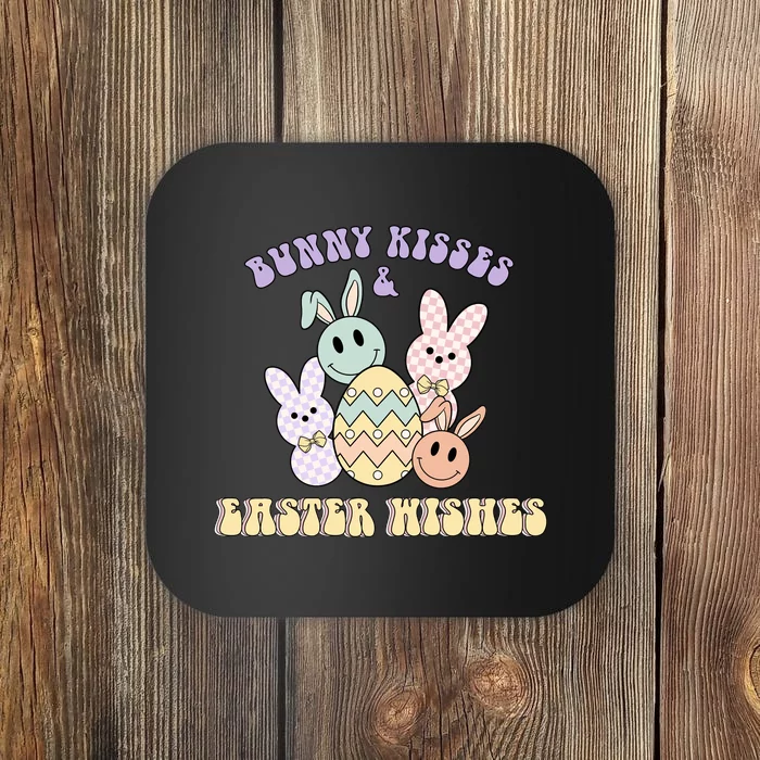 Bunny Kisses & Easter Wishes Retro Easter Day Coaster